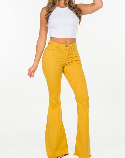 BELLE BOTTOM JEAN MUSTARD