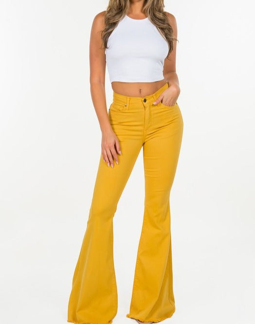 BELLE BOTTOM JEAN MUSTARD