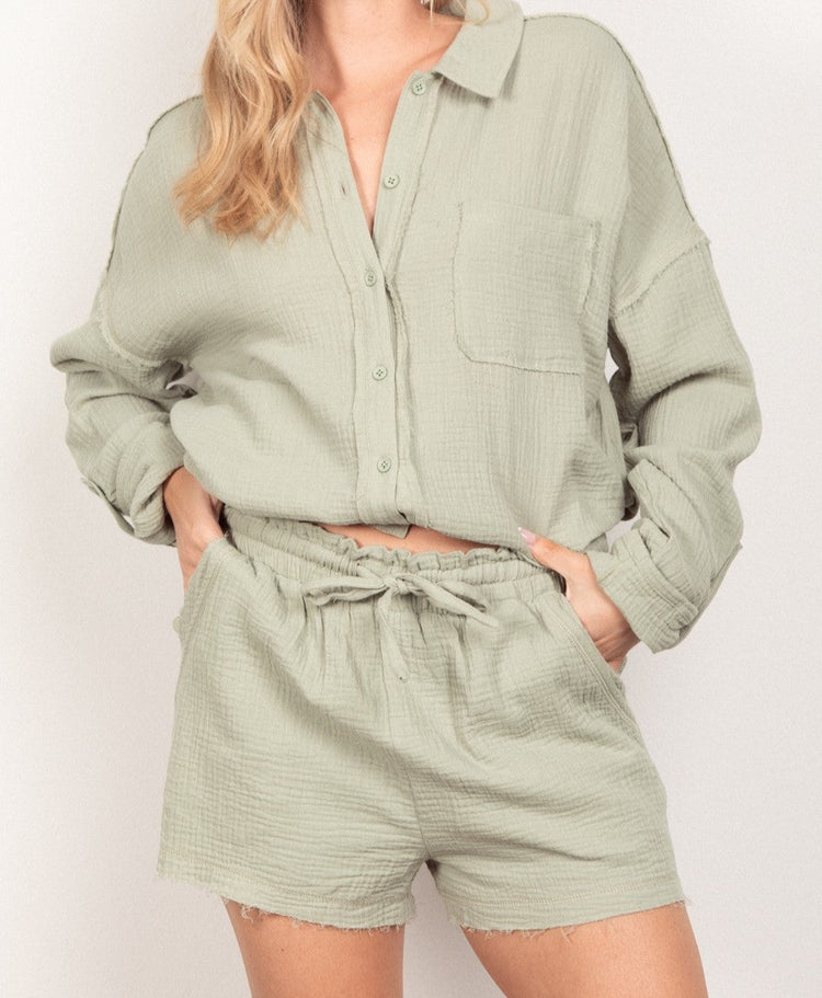 HOUSE BABE TEXTURE SHIRT AND SHORT SET