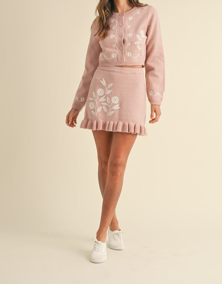 FLORAL SET (CARDIGAN/SKIRT)