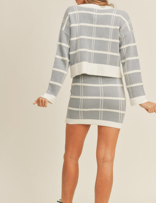 TEA TIME SET (PLAID CARDIGAN/SKIRT)
