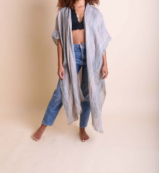 SUNSET WOVEN KIMONO