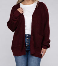 PLUS WAFFLE CARDIGAN SWEATER