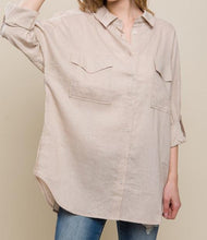 LINEN BUTTON DOWN BLOUSE