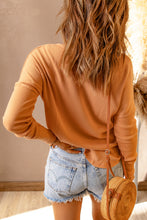 HALF BUTTON DROP SHOULDER LONG SLEEVE
