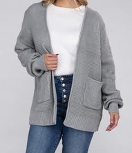 PLUS WAFFLE CARDIGAN SWEATER