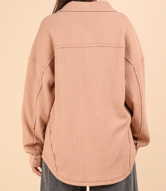 TEXTURED KNIT SHACKET