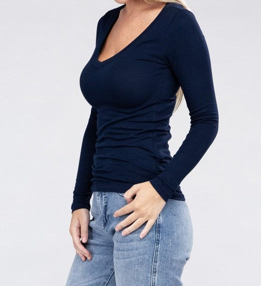 SOLID COLORS LONG SLEEVE T-SHIRT