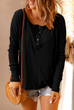 HALF BUTTON DROP SHOULDER LONG SLEEVE