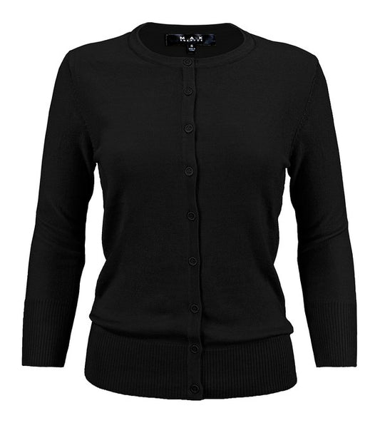 BASIC CREW NECK CARDIGAN