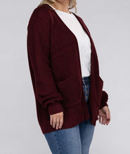 PLUS WAFFLE CARDIGAN SWEATER