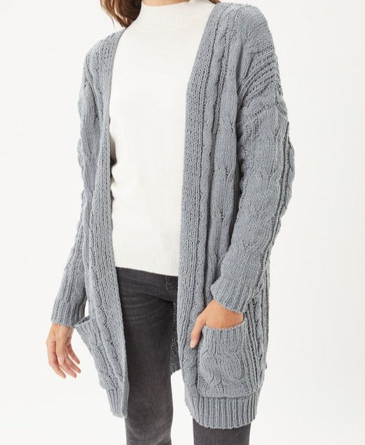 DELILAHS OVERSIZED CABLE KNIT CARDIGAN