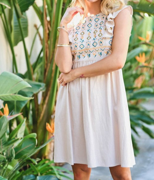 DIAMOND EMBROIDERED DRESS